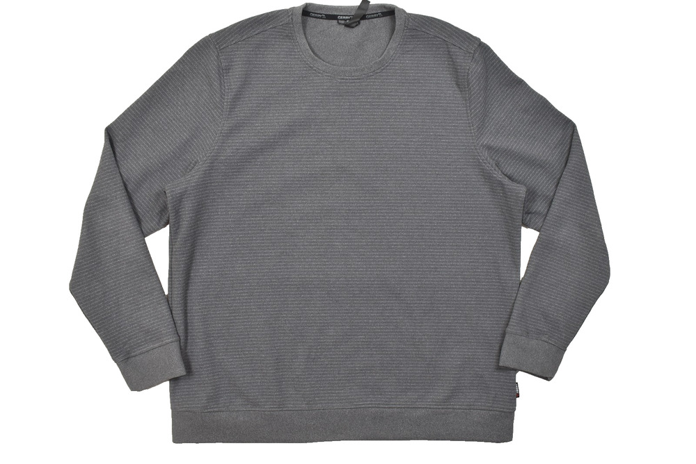 Gerry Men's XXL Gray Ribbed Fleece Crewneck Pullover Performance Sweater Item 17